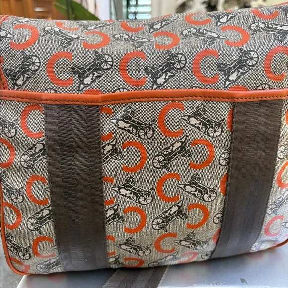 Celine Orange and Gray Satchel with Structured Design - Picture 3 of 7